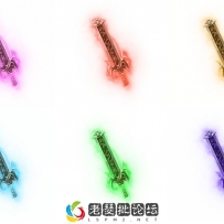 六种不同颜瑟特效的开天武器素材